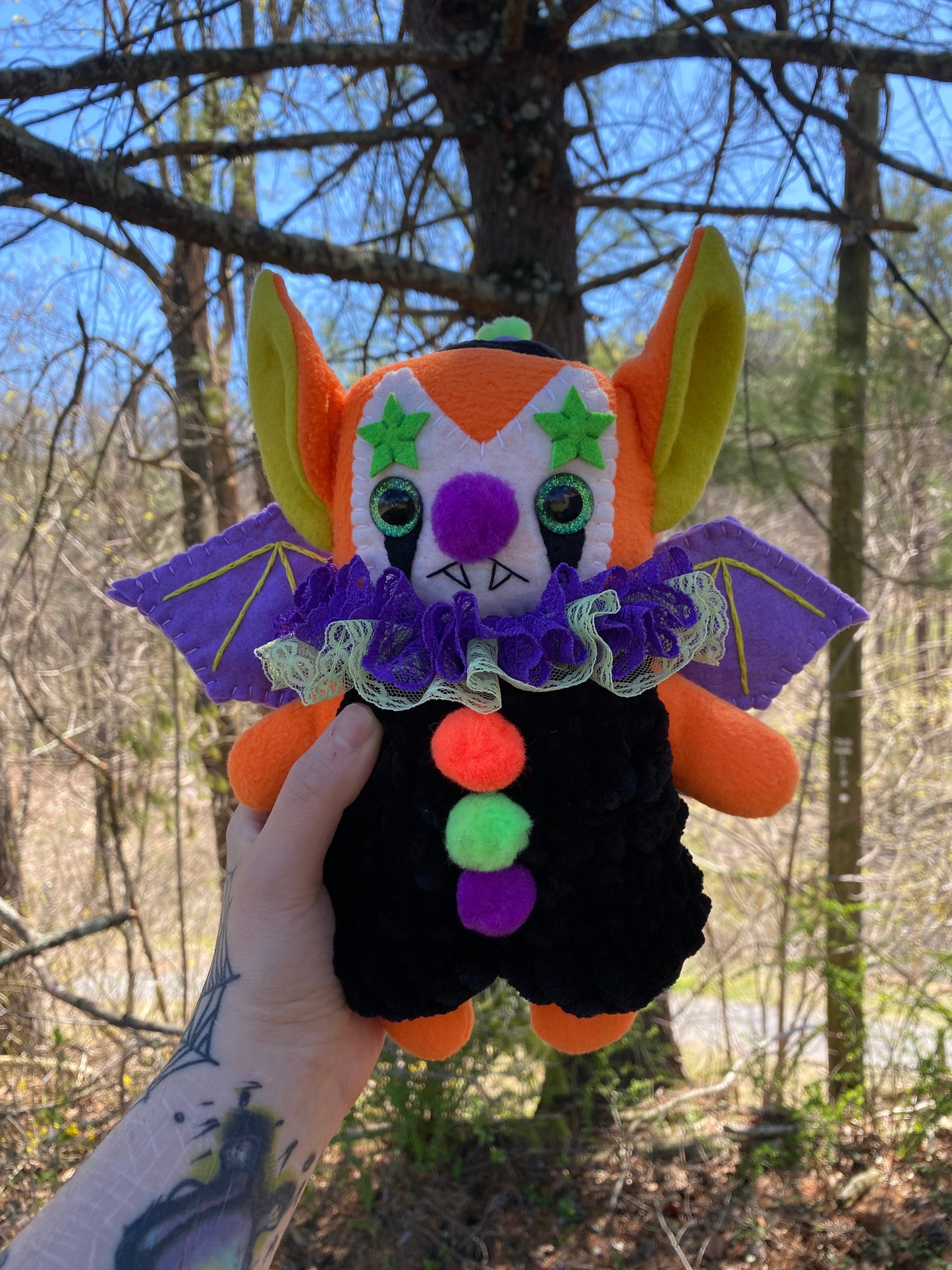 XL BAT CLOWN PLUSH (orange)