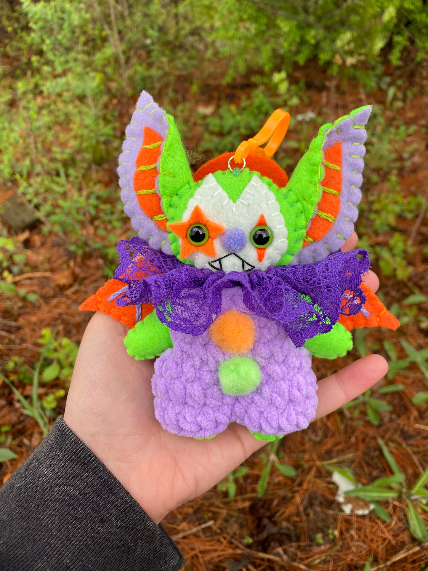 Bat bag clip (lime/purple/orange)