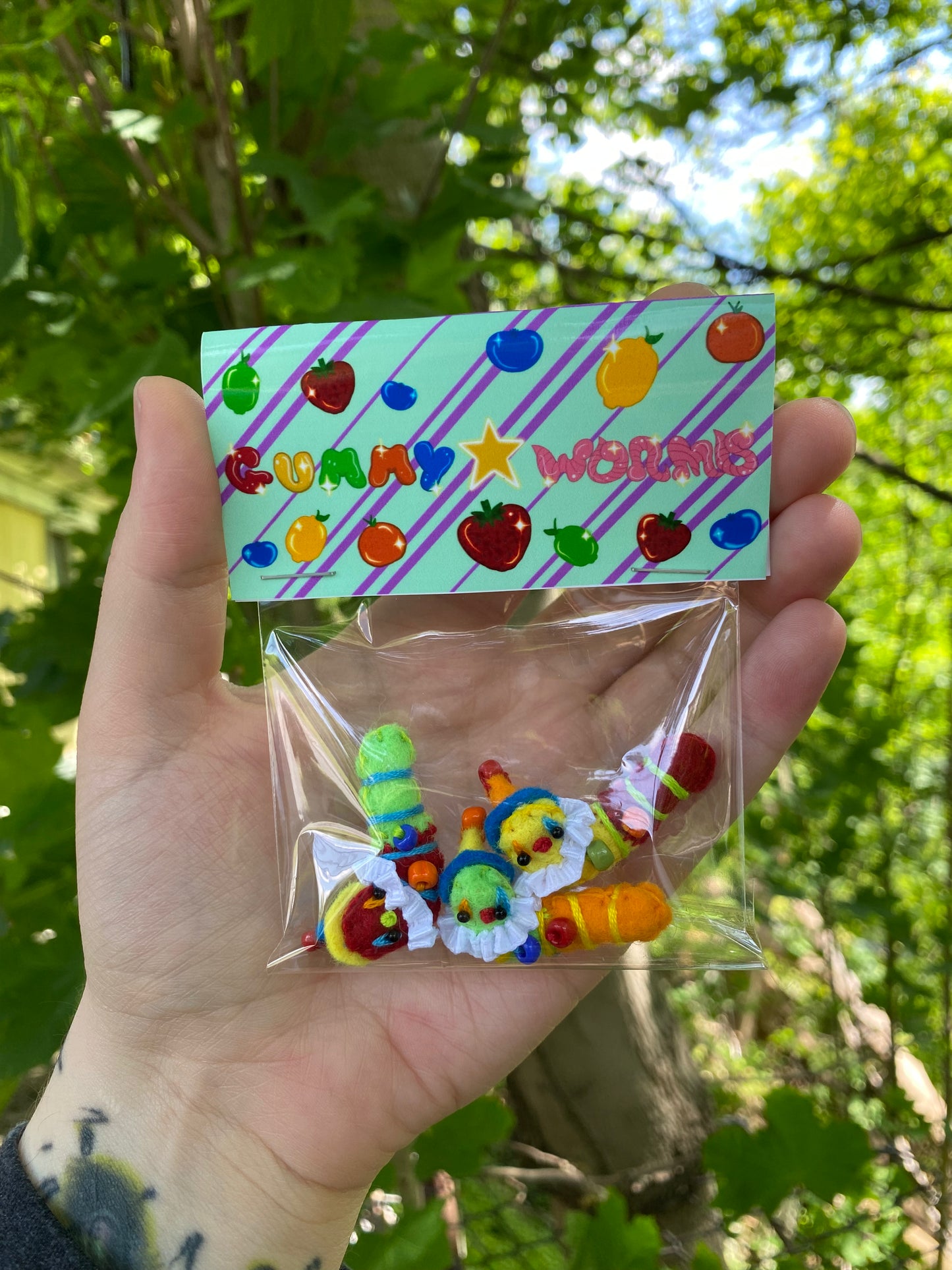*mystery* MINI GUMMY WORMS (pack of 3)