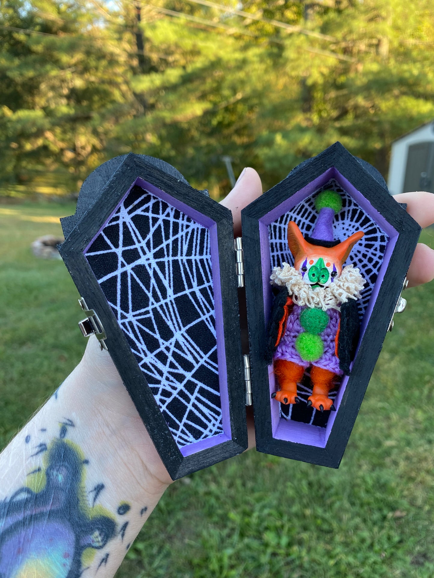Mini bat W/ matching coffin