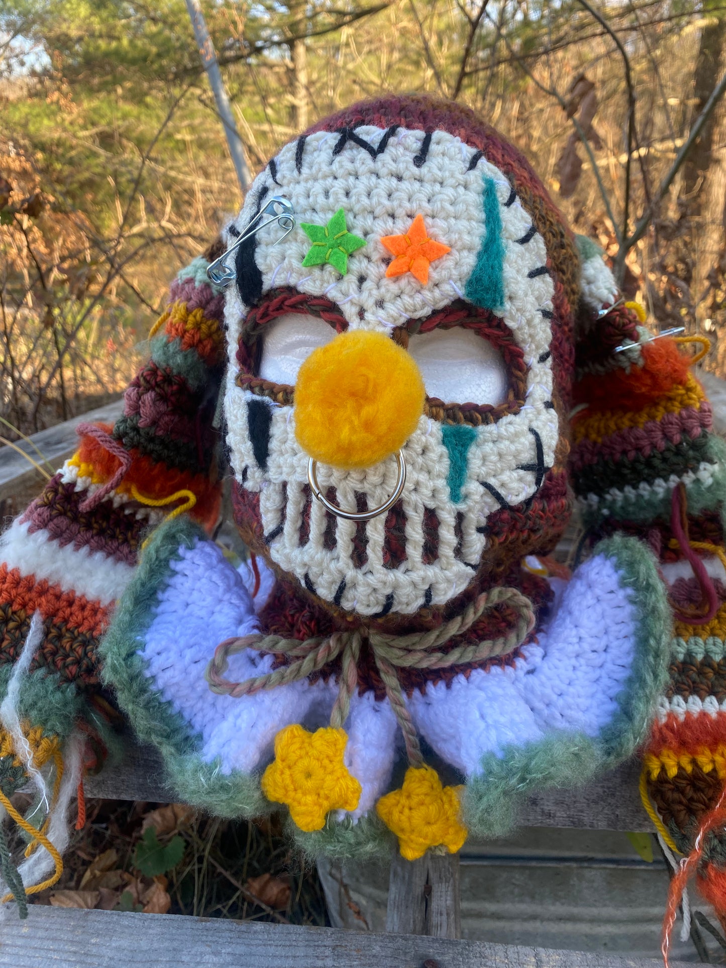 CLOWN BALACLAVA (autumn colors)