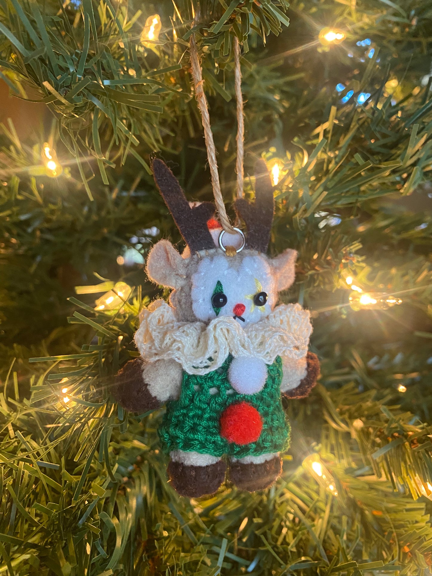 Reindeer clown ornament (lightbrown)