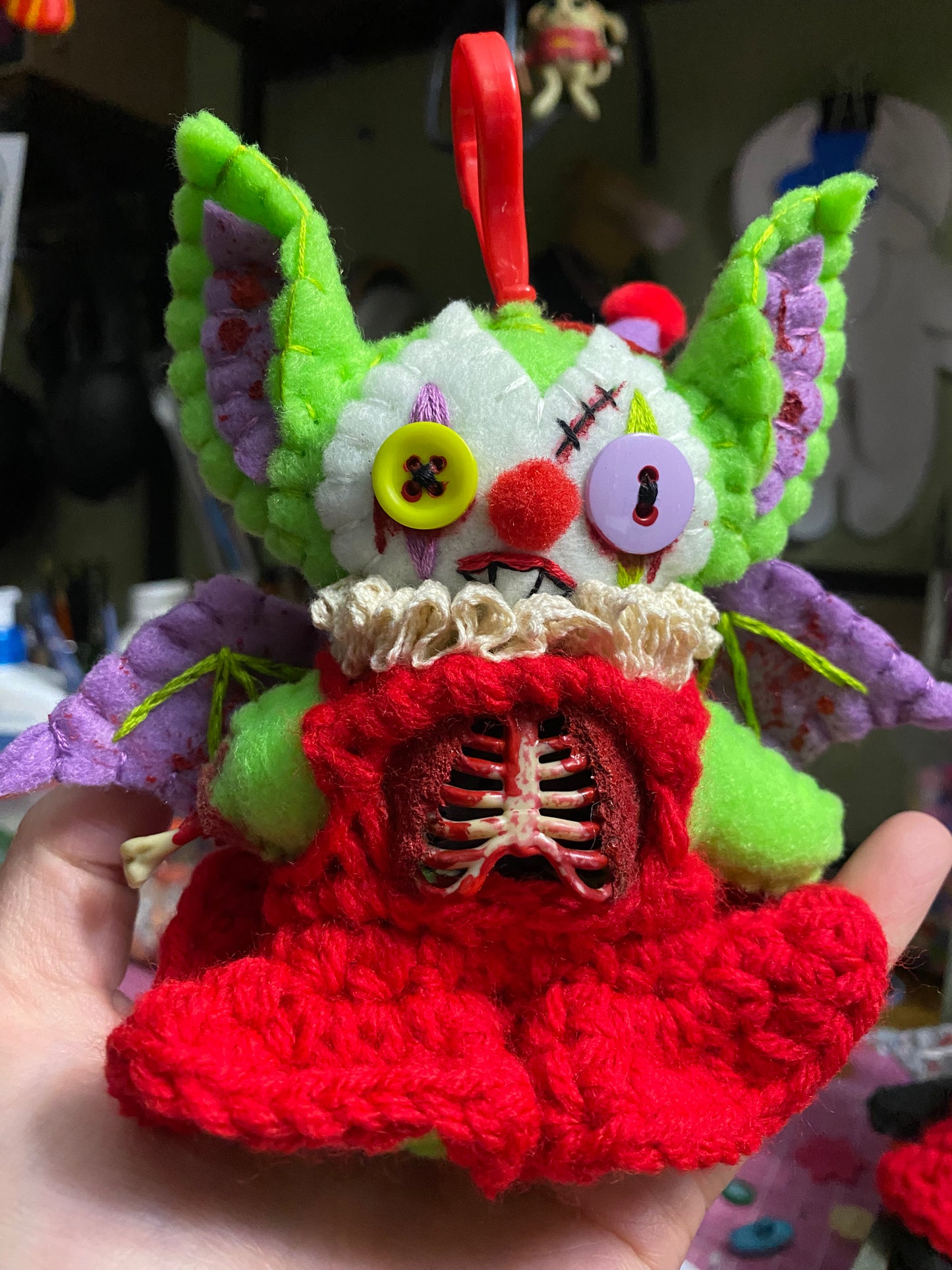 CARNAGE CLOWN BAG CLIP (lime green)