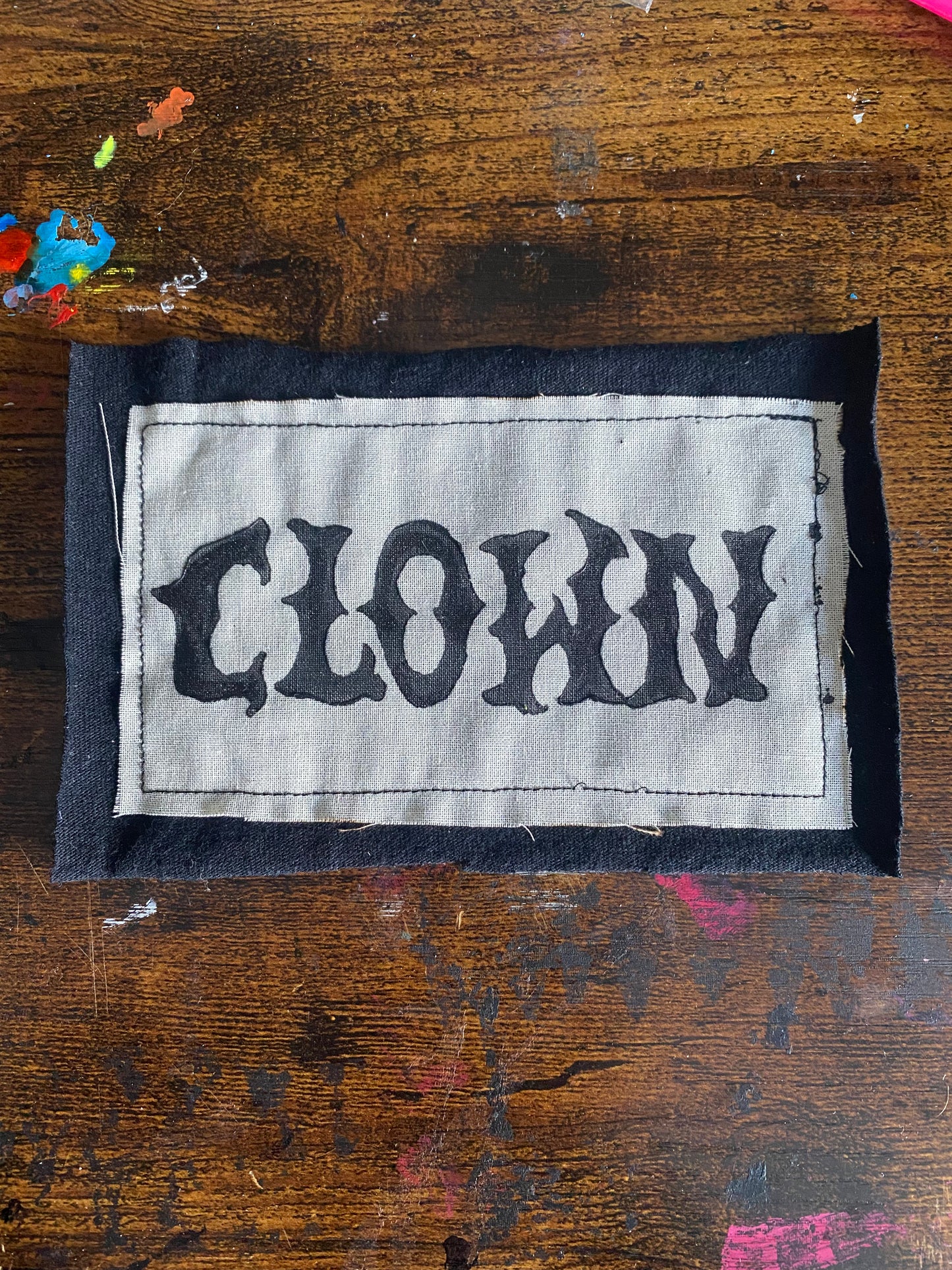 "CLOWN" SEW ON PATCH