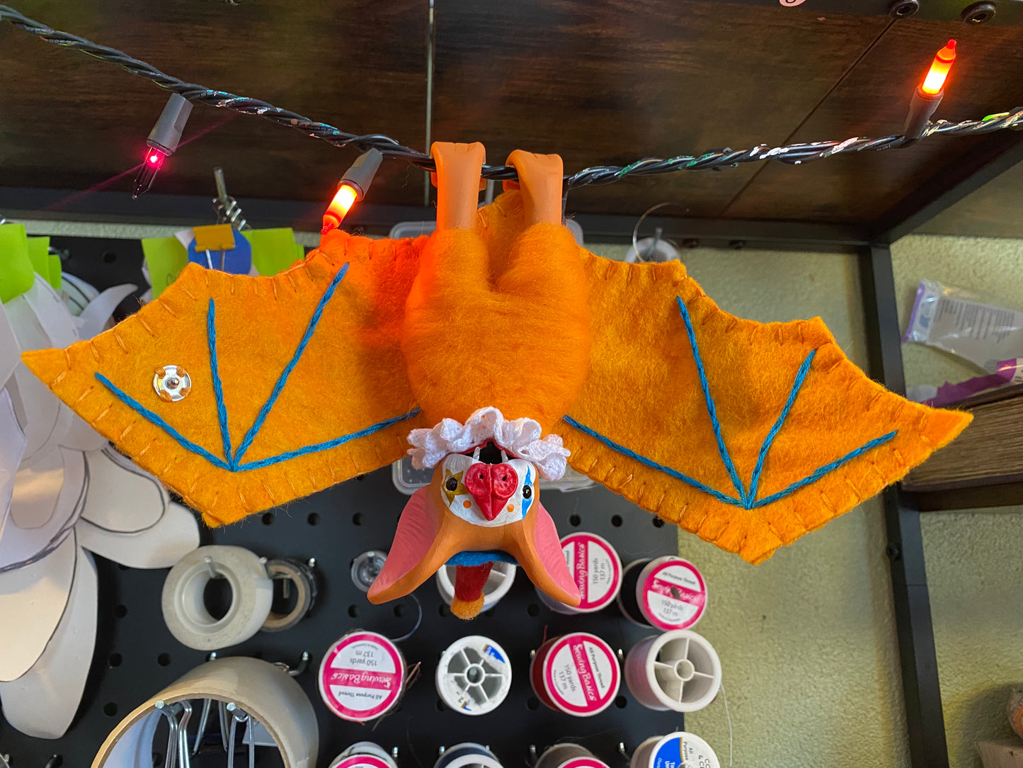 LARGE HANGING BAT (orange)