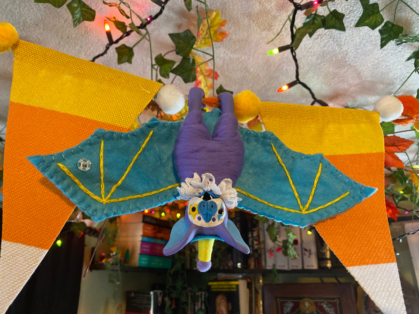LARGE HANGING BAT (purple/blue)