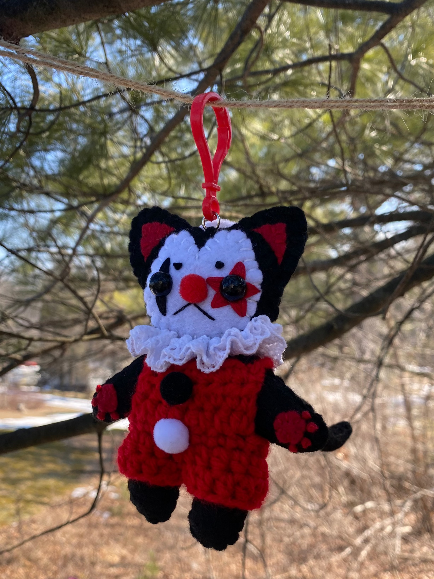KITTY BAG CLIP (black/red)