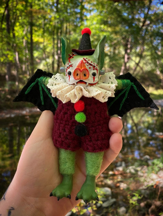Clownenstein Bat art doll