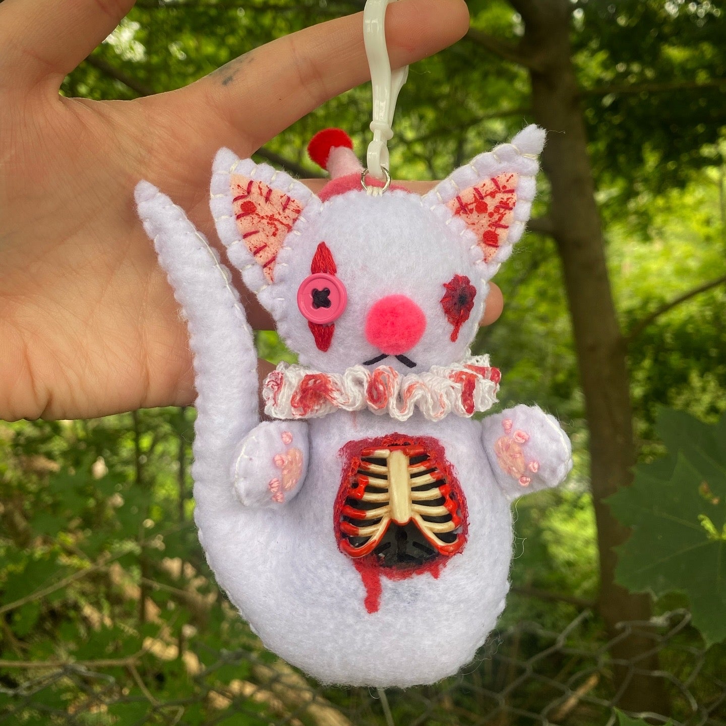 GHOST KITTY BAG CLIP (pink)