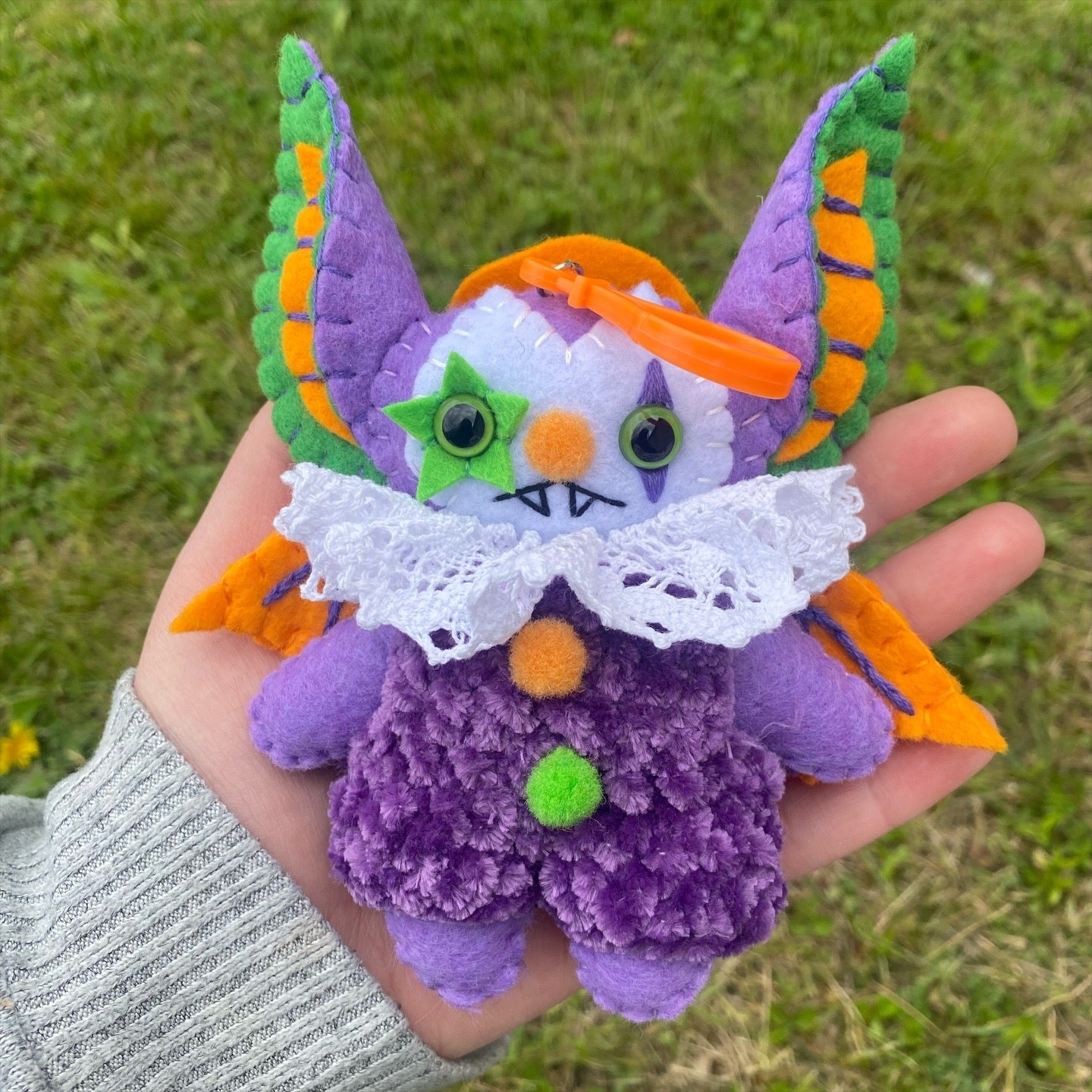 BAT BAG CLIP (purple/orange/green)
