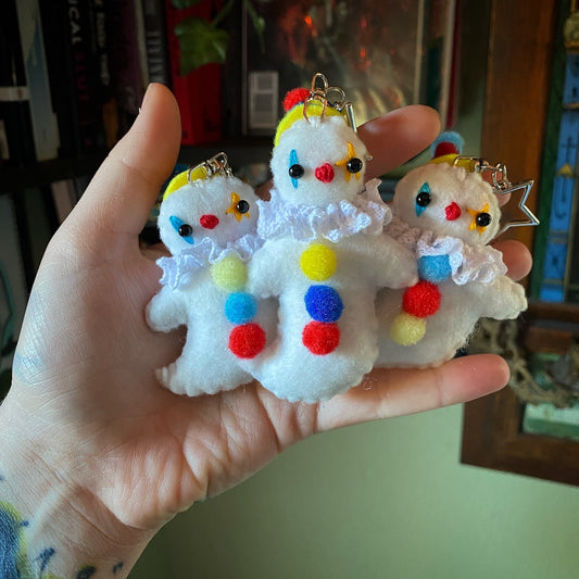 *MYSTERY* ghost pocket clown clip (red/yellow/blue)