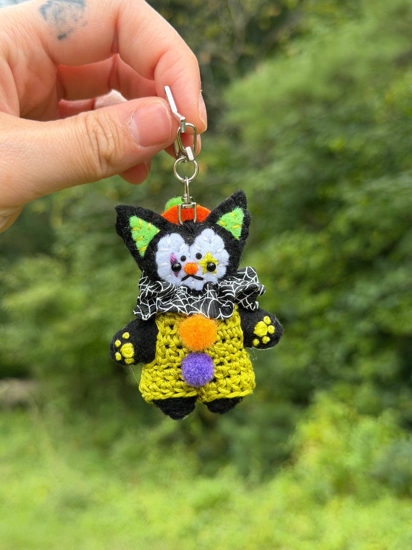KITTY CLOWN BAG CLIP (green)