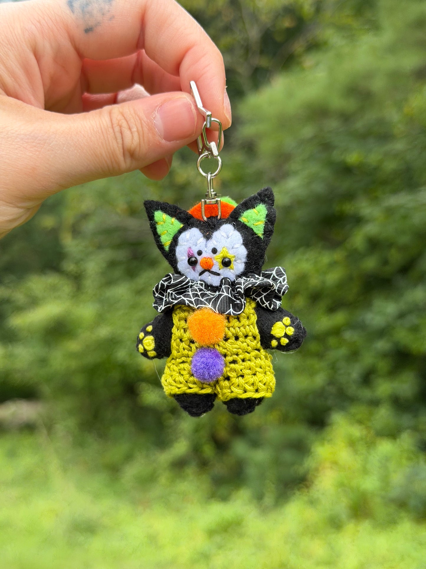 KITTY CLOWN BAG CLIP (green)