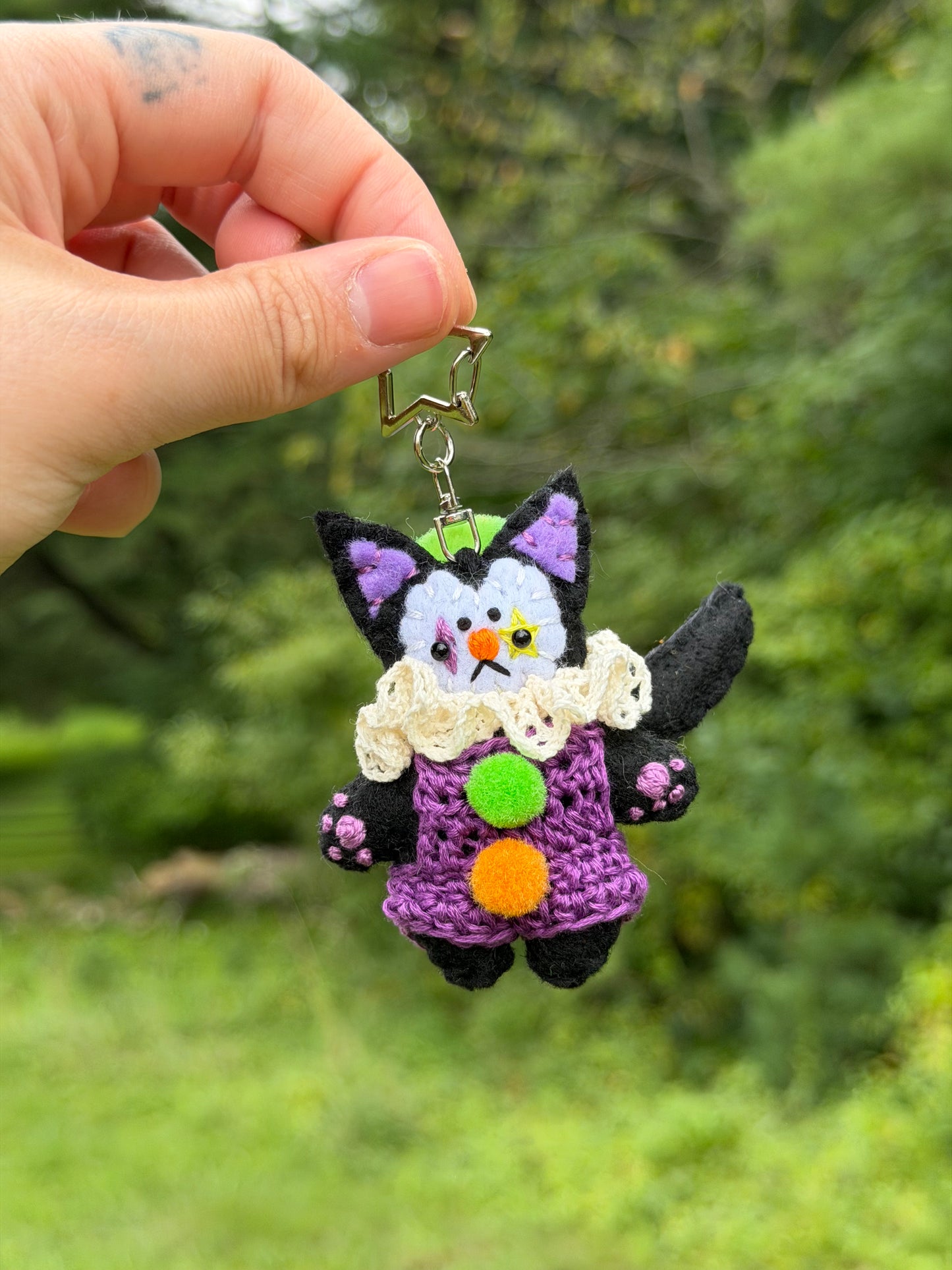 KITTY CLOWN BAG CLIP (purple)