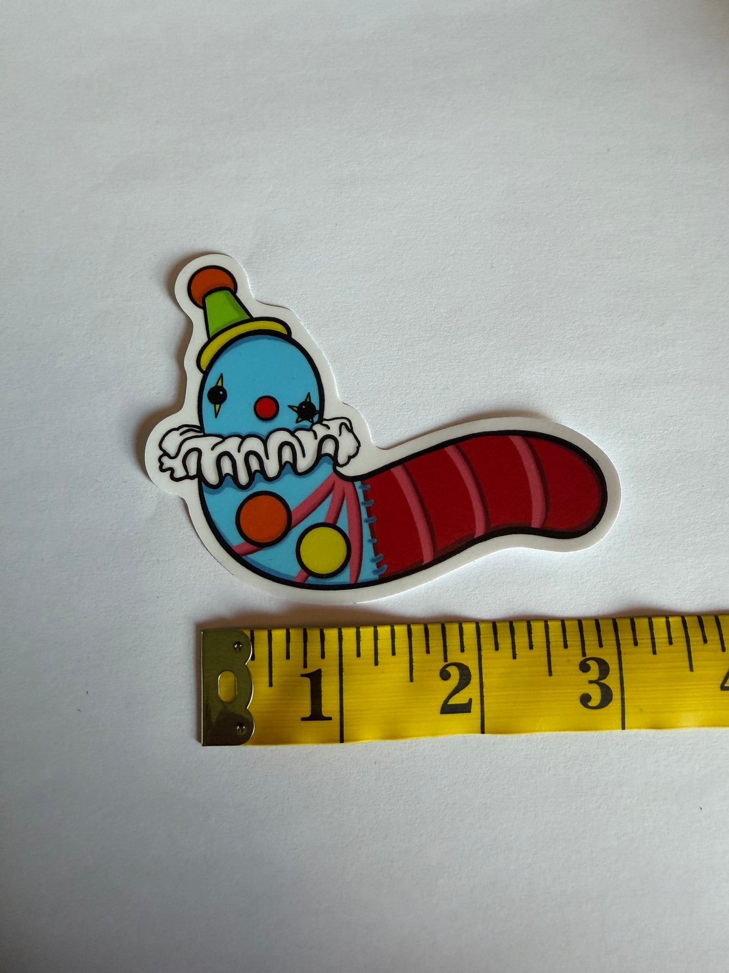CLOWN GUMMY WORM VINYL STICKER