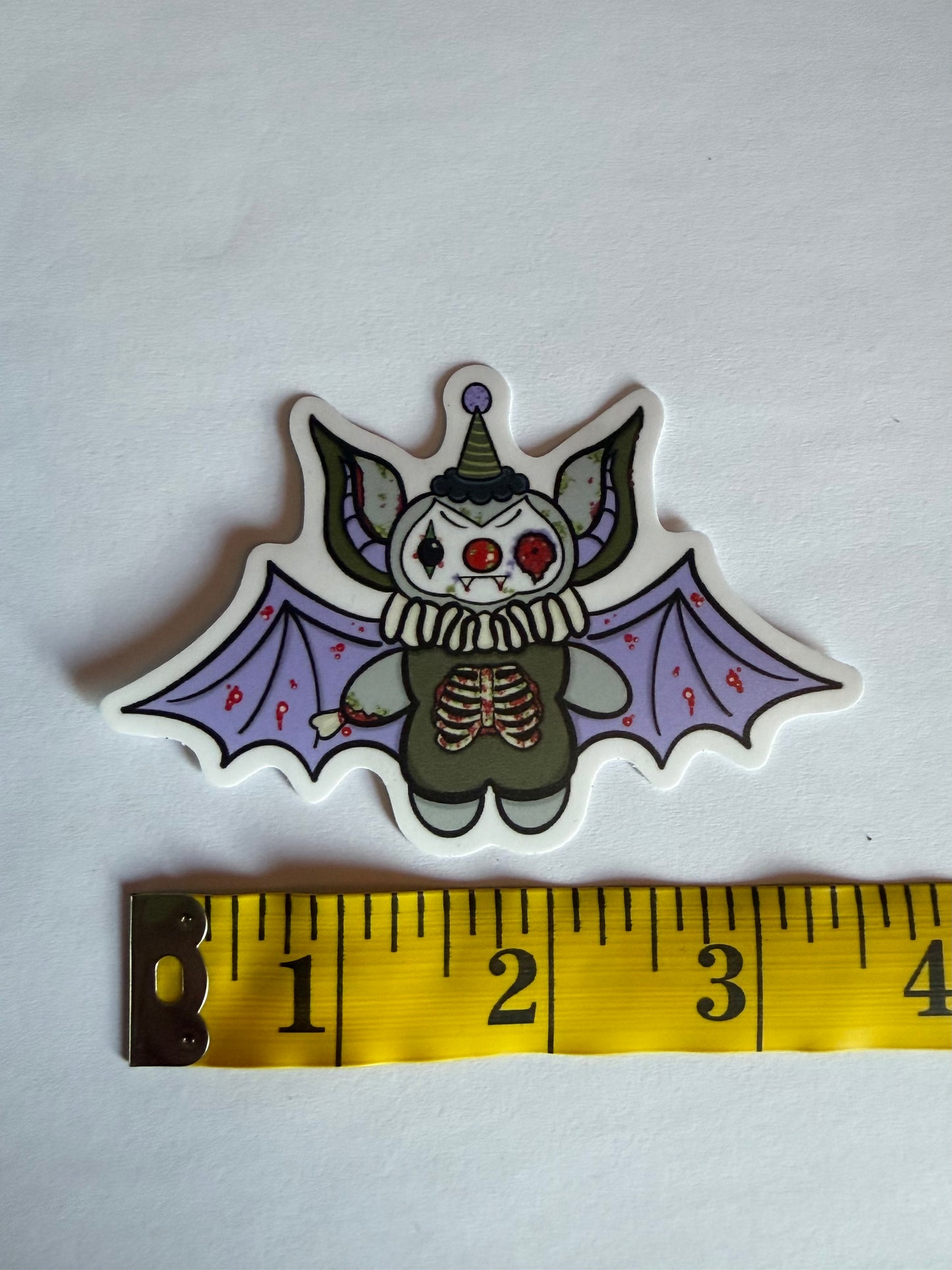 ZOMBIE CLOWN BAT VINYL STICKER