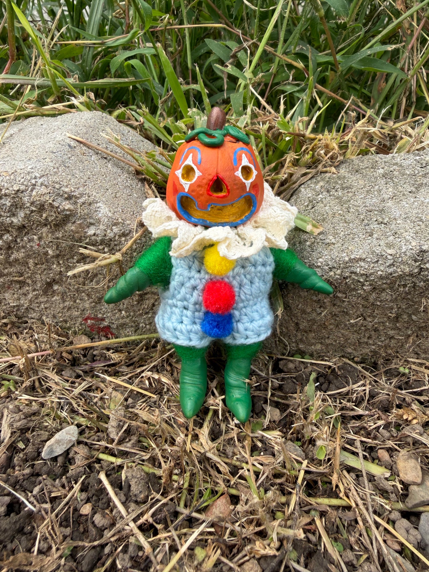 JACK-O-LANTERN ART DOLL (primary colors)
