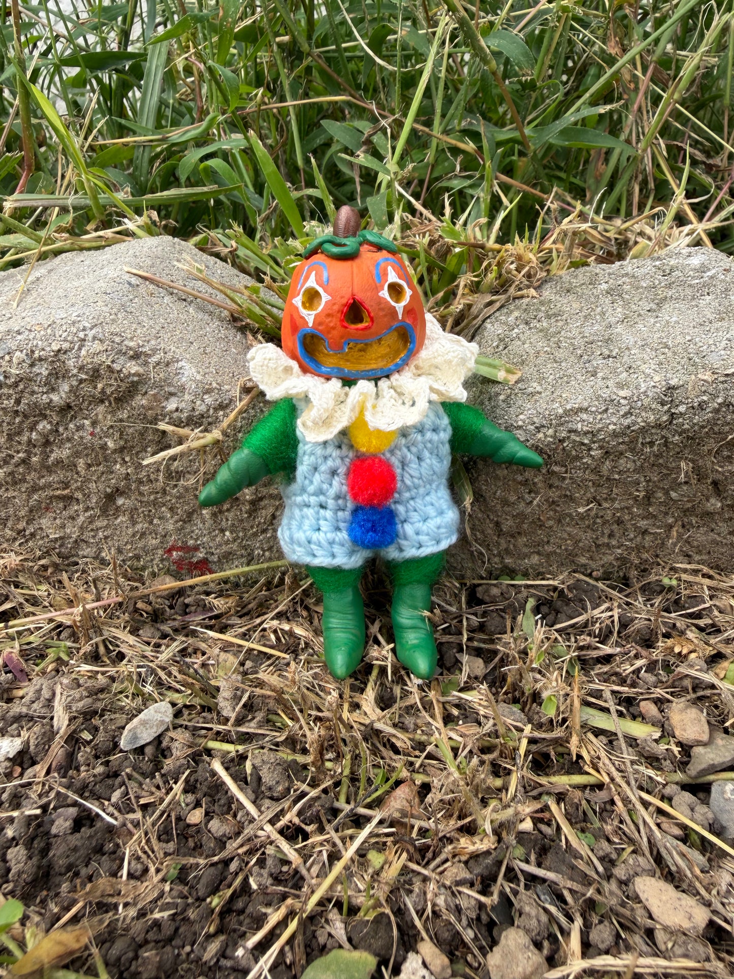 JACK-O-LANTERN ART DOLL (primary colors)