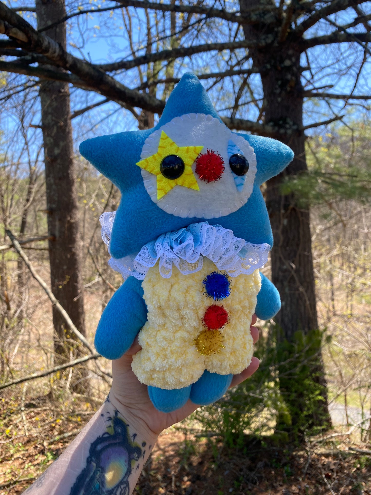 XL CLOWN STAR PLUSH  (blue)