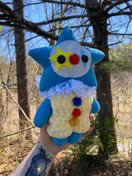 XL CLOWN STAR PLUSH  (blue)