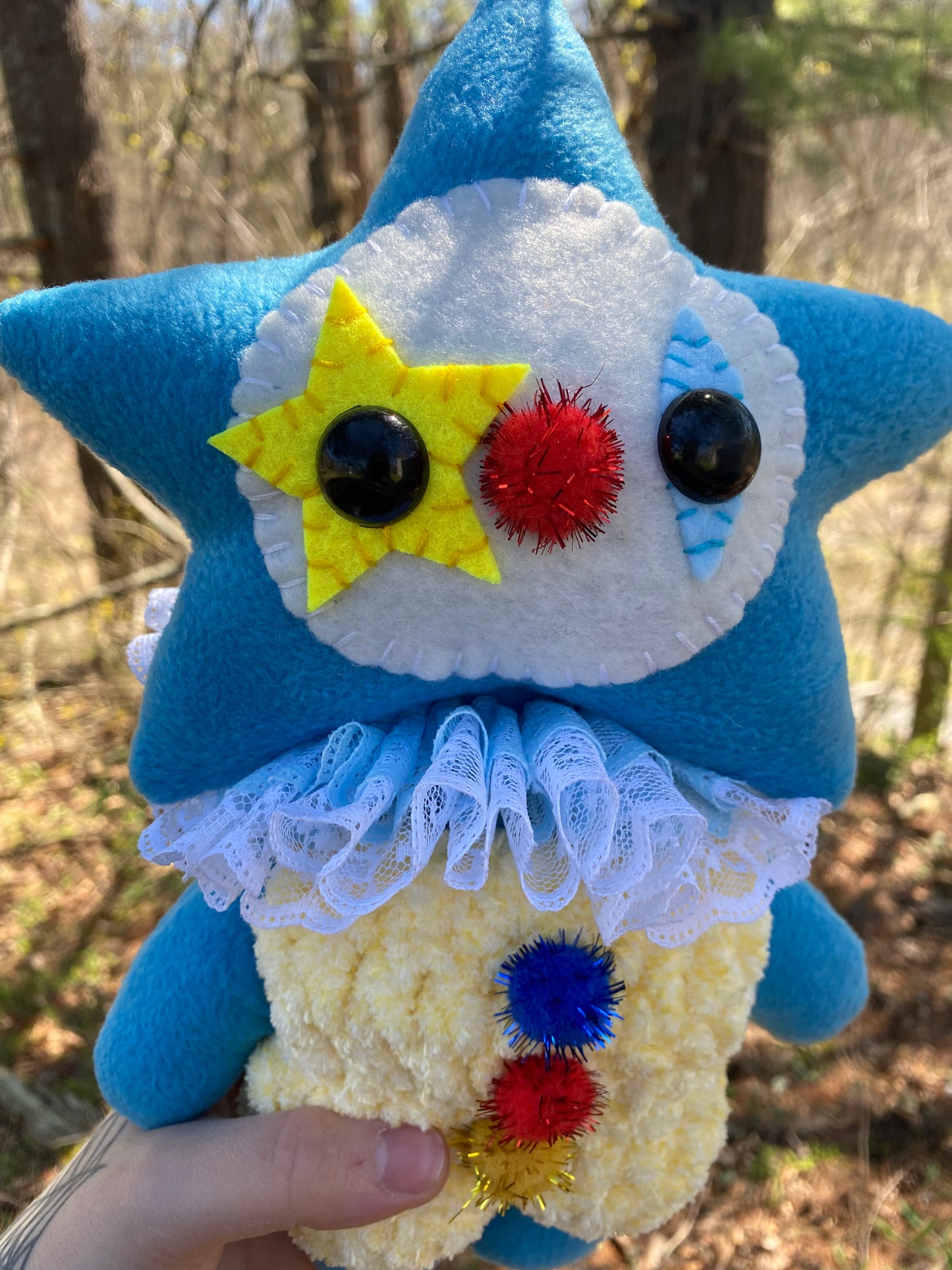 XL CLOWN STAR PLUSH  (blue)