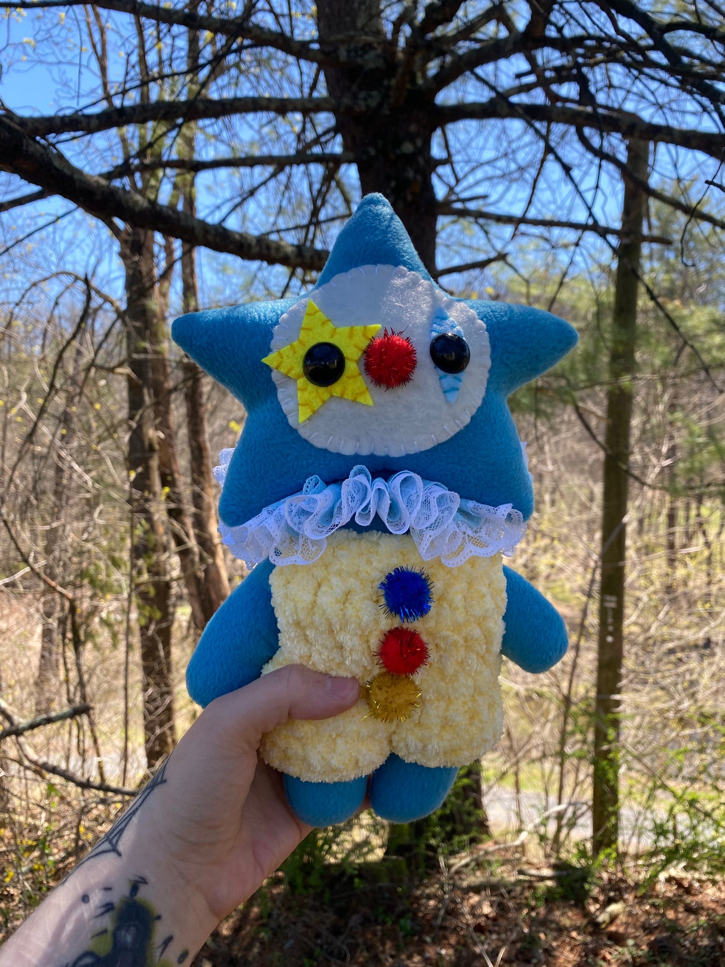 XL CLOWN STAR PLUSH  (blue)