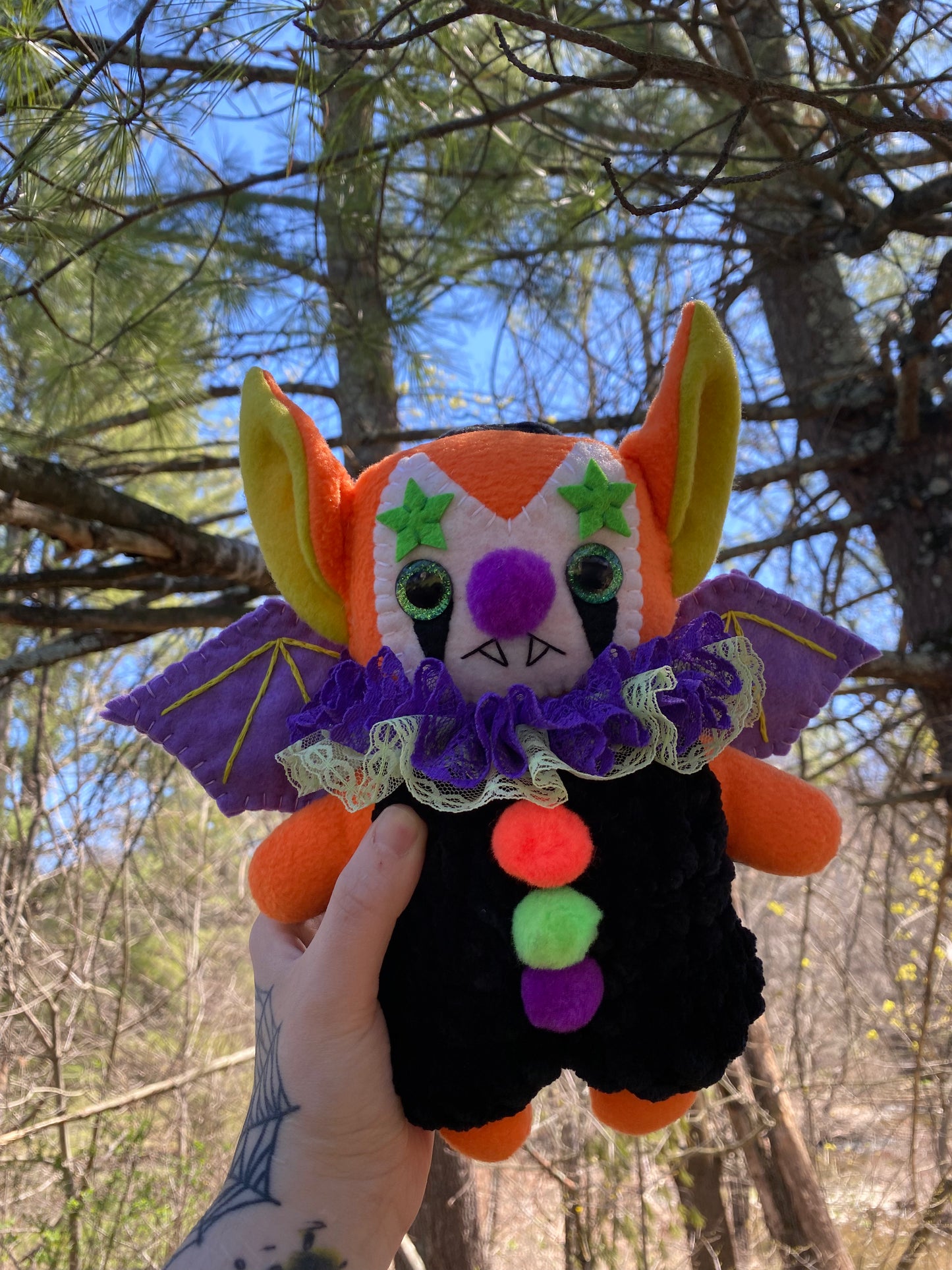 XL BAT CLOWN PLUSH (orange)