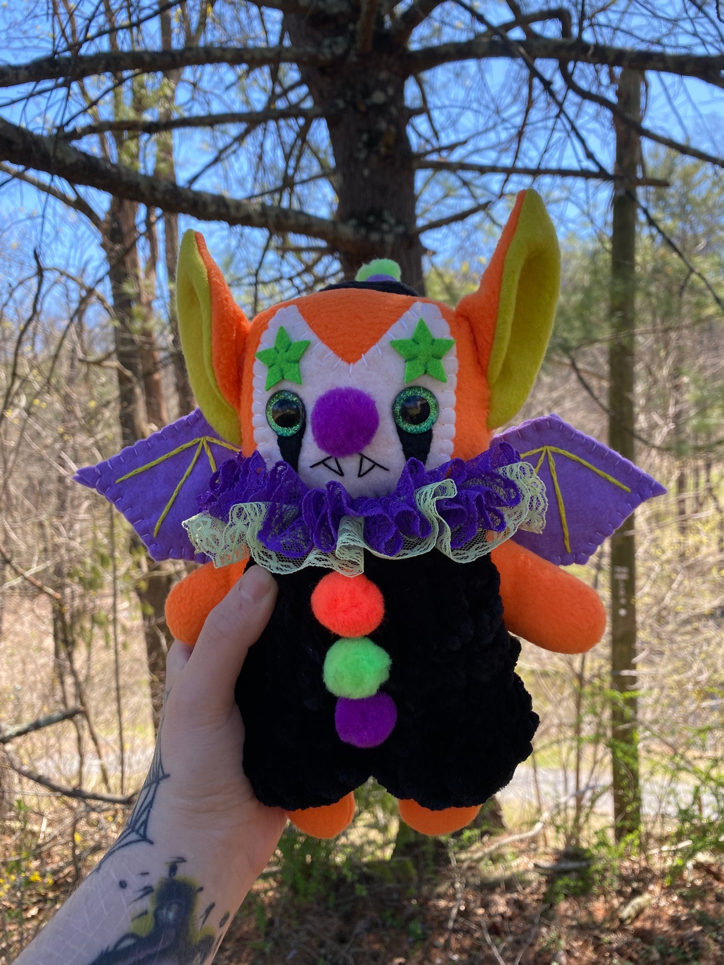 XL BAT CLOWN PLUSH (orange)