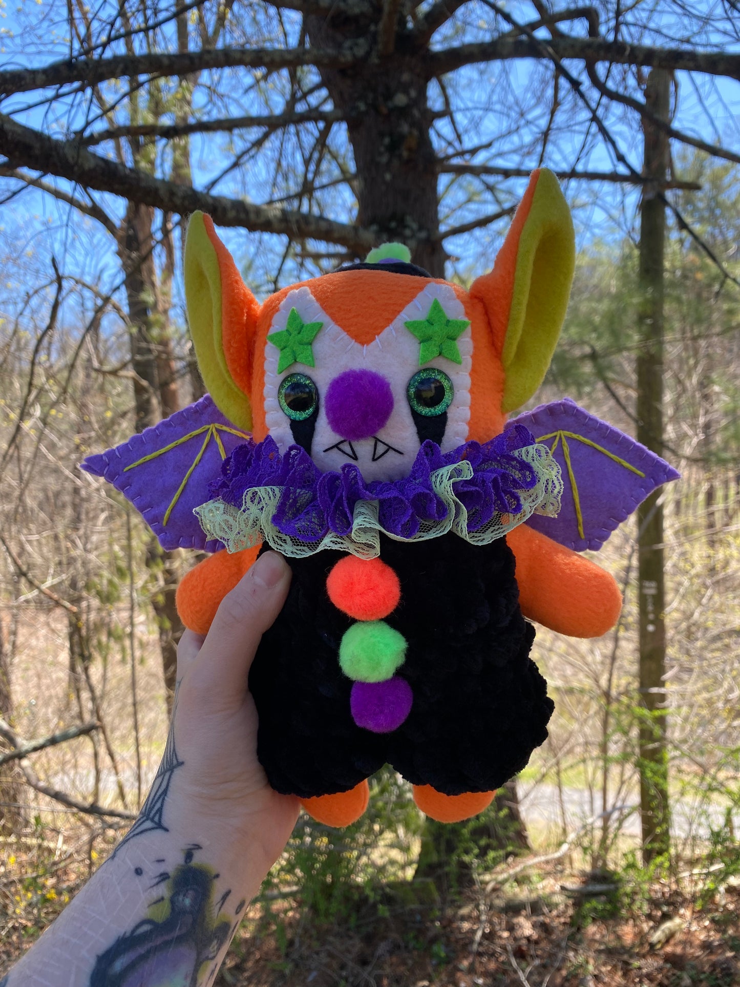 XL BAT CLOWN PLUSH (orange)