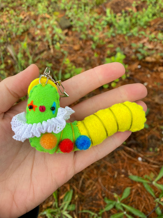 Clown gummy worm clip (lime/yellow)