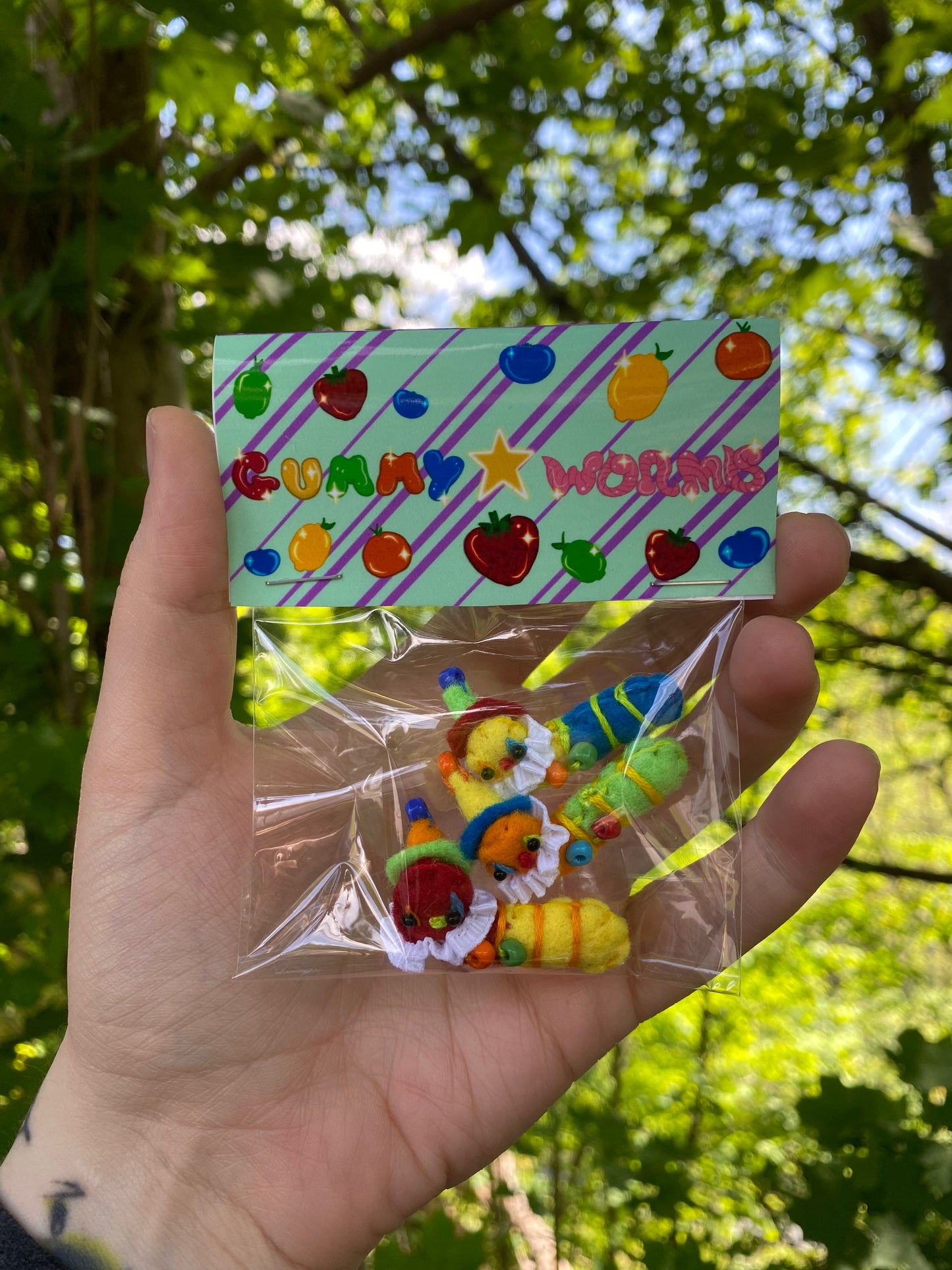 *mystery* MINI GUMMY WORMS (pack of 3)