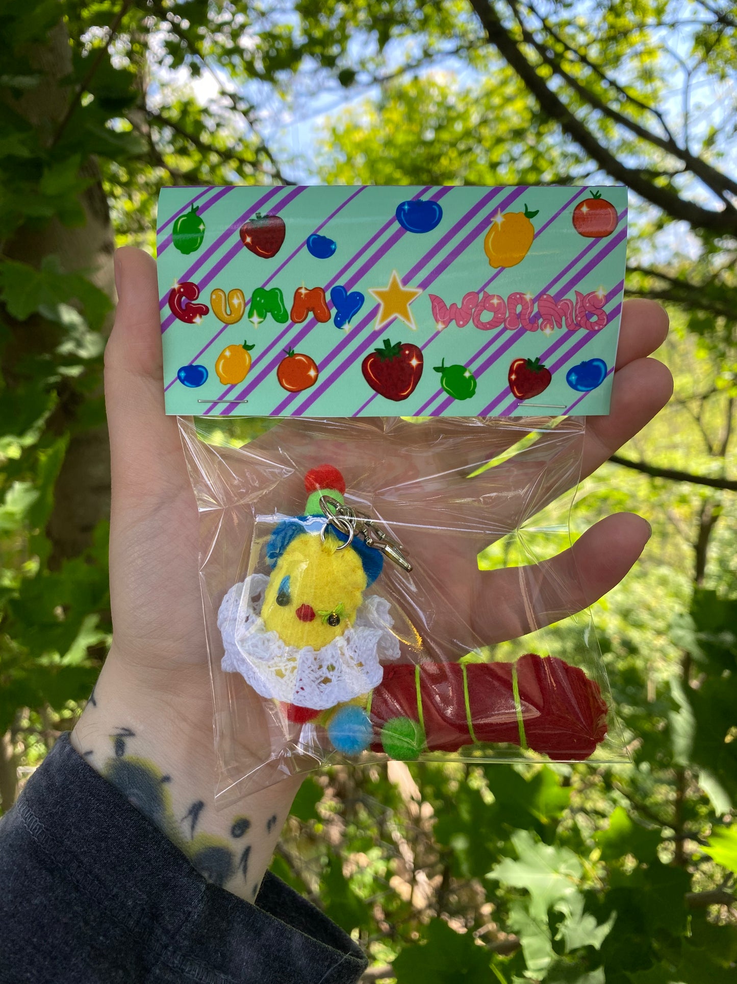 GUMMY WORM BAG CLIP (yellow/red)