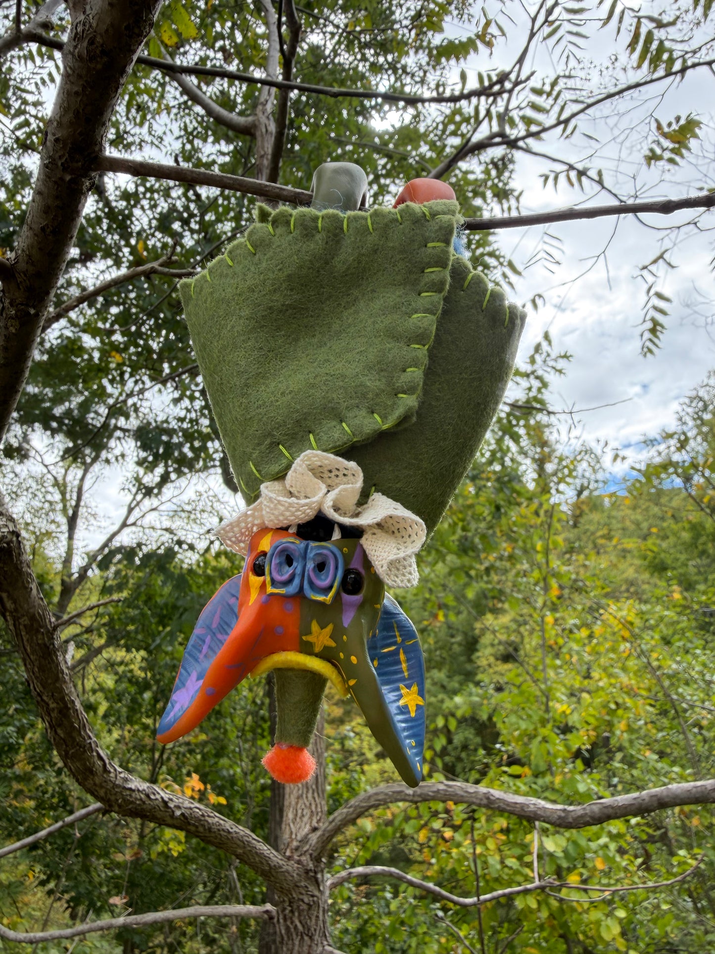 LARGE HANGING BAT (green)