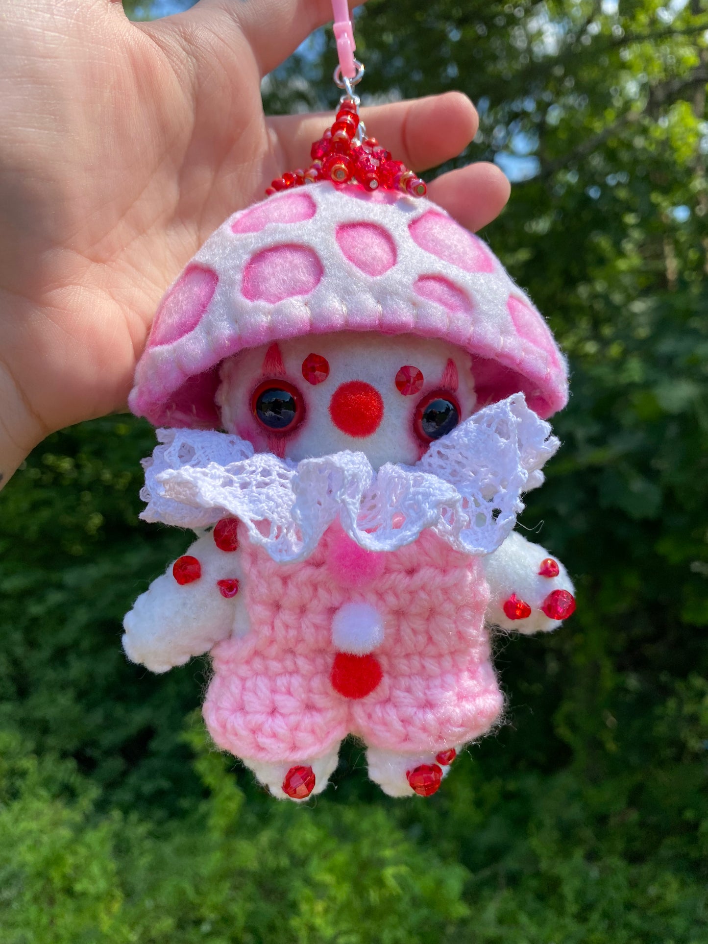 MUSHROOM BAG CLIP(pink bloodytooth)