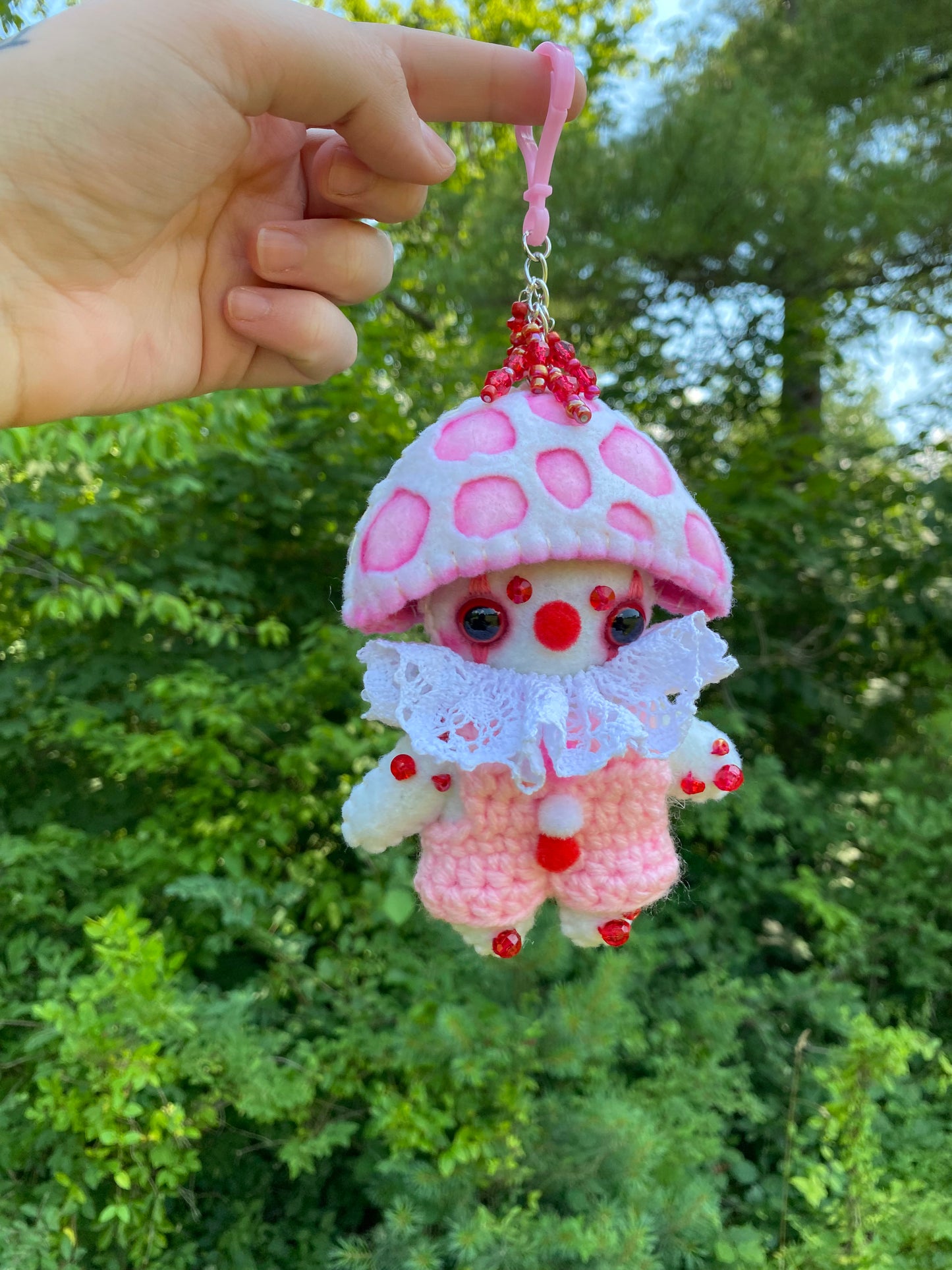 MUSHROOM BAG CLIP(pink bloodytooth)