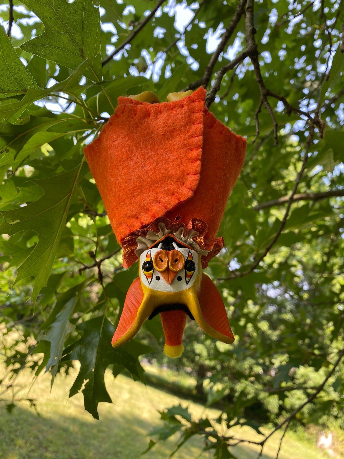 LARGE HANGING BAT (candy corn)