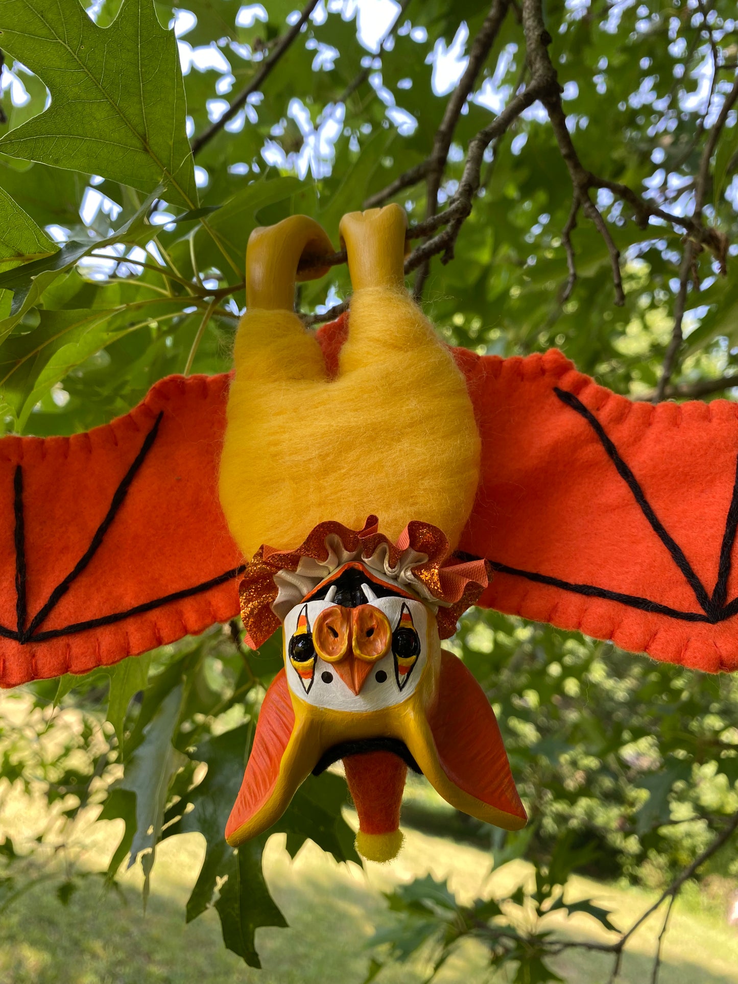 LARGE HANGING BAT (candy corn)