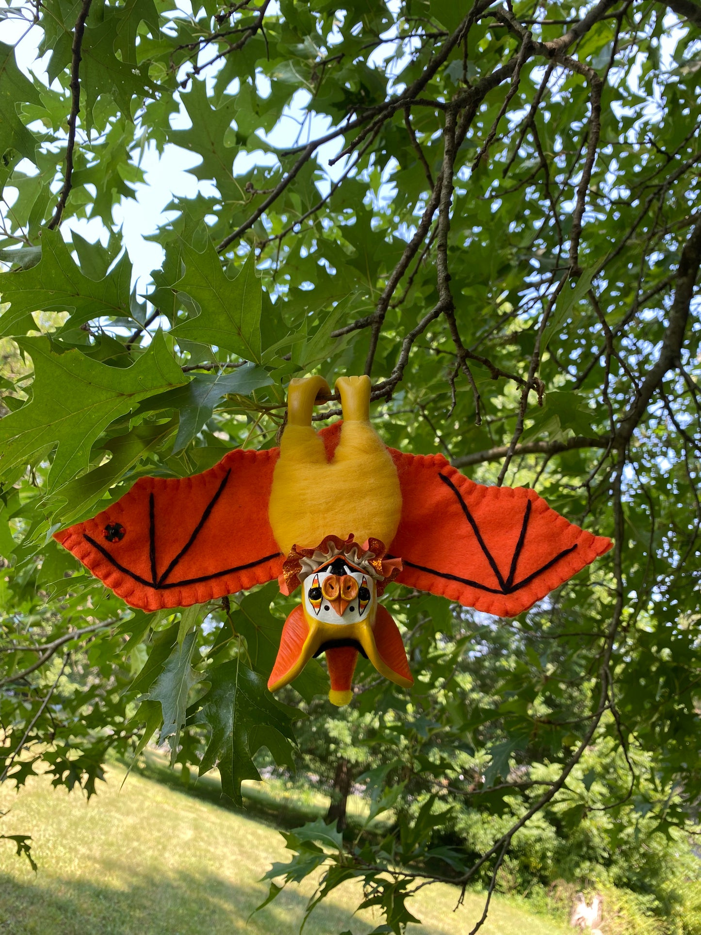 LARGE HANGING BAT (candy corn)