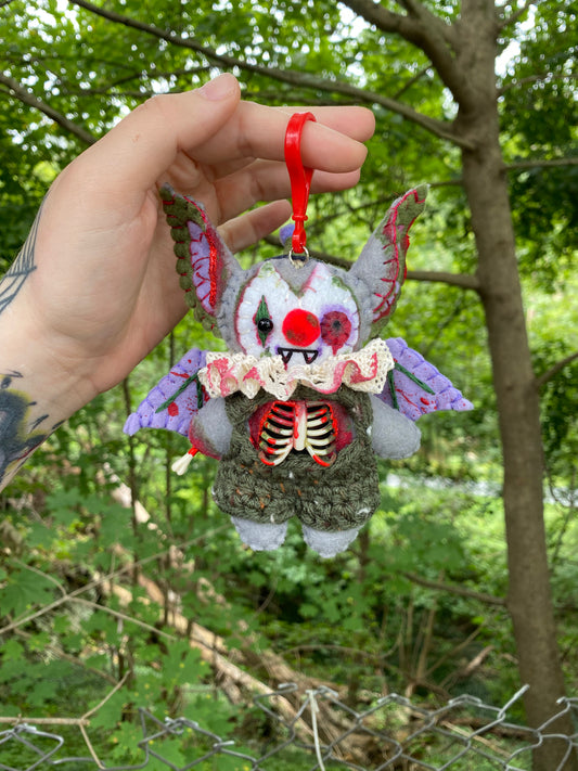 ZOMBIE CLOWN BAG CLIP (grey)