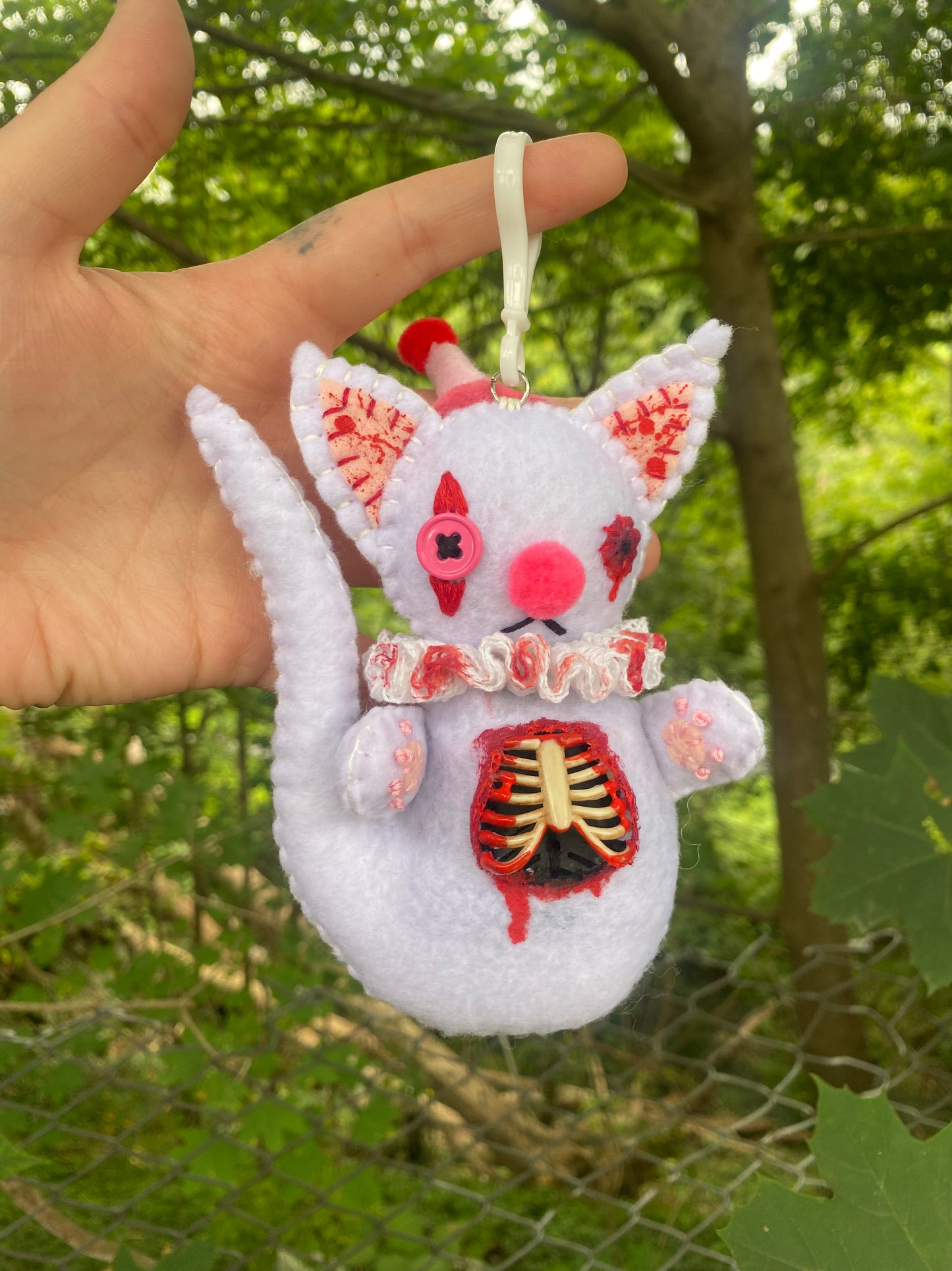 GHOST KITTY BAG CLIP (pink)