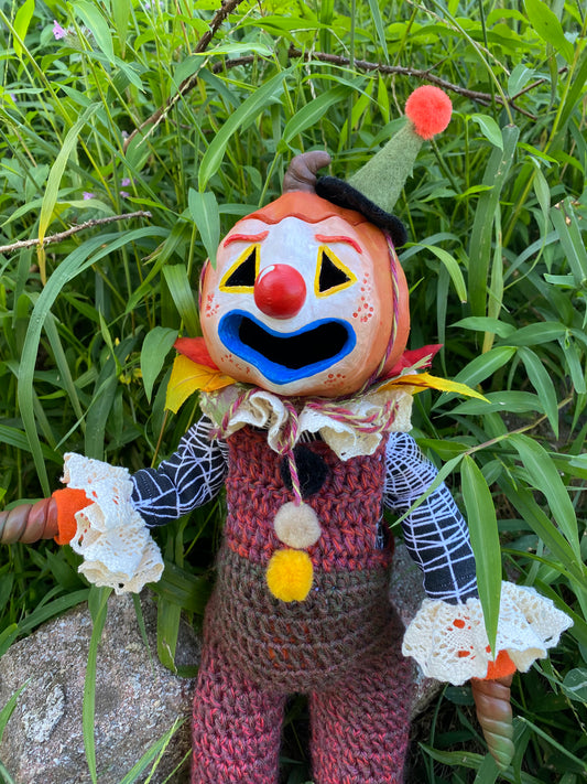 LIGHT UP JACK-O-LANTERN CLOWN -ART DOLL