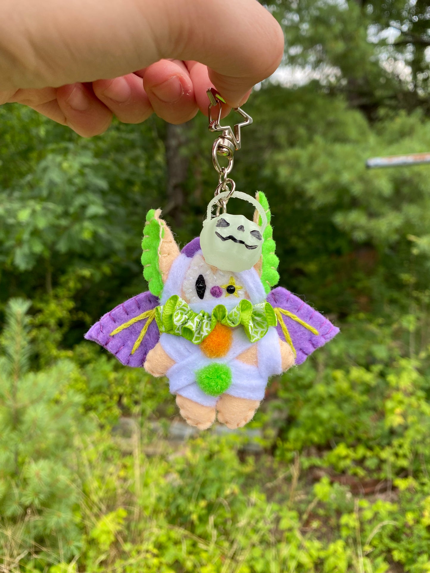 TRICK-OR-TREAT POCKET CLOWN CLIP (peach mummy)