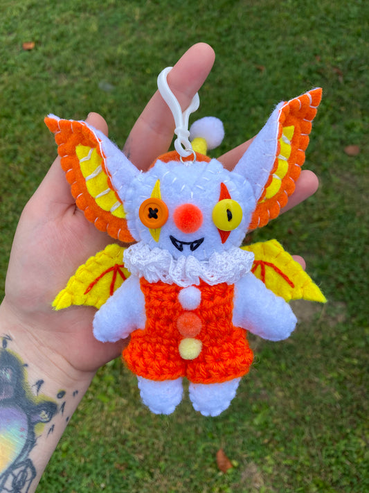 CANDY CORN BAT BAG CLIP (white)