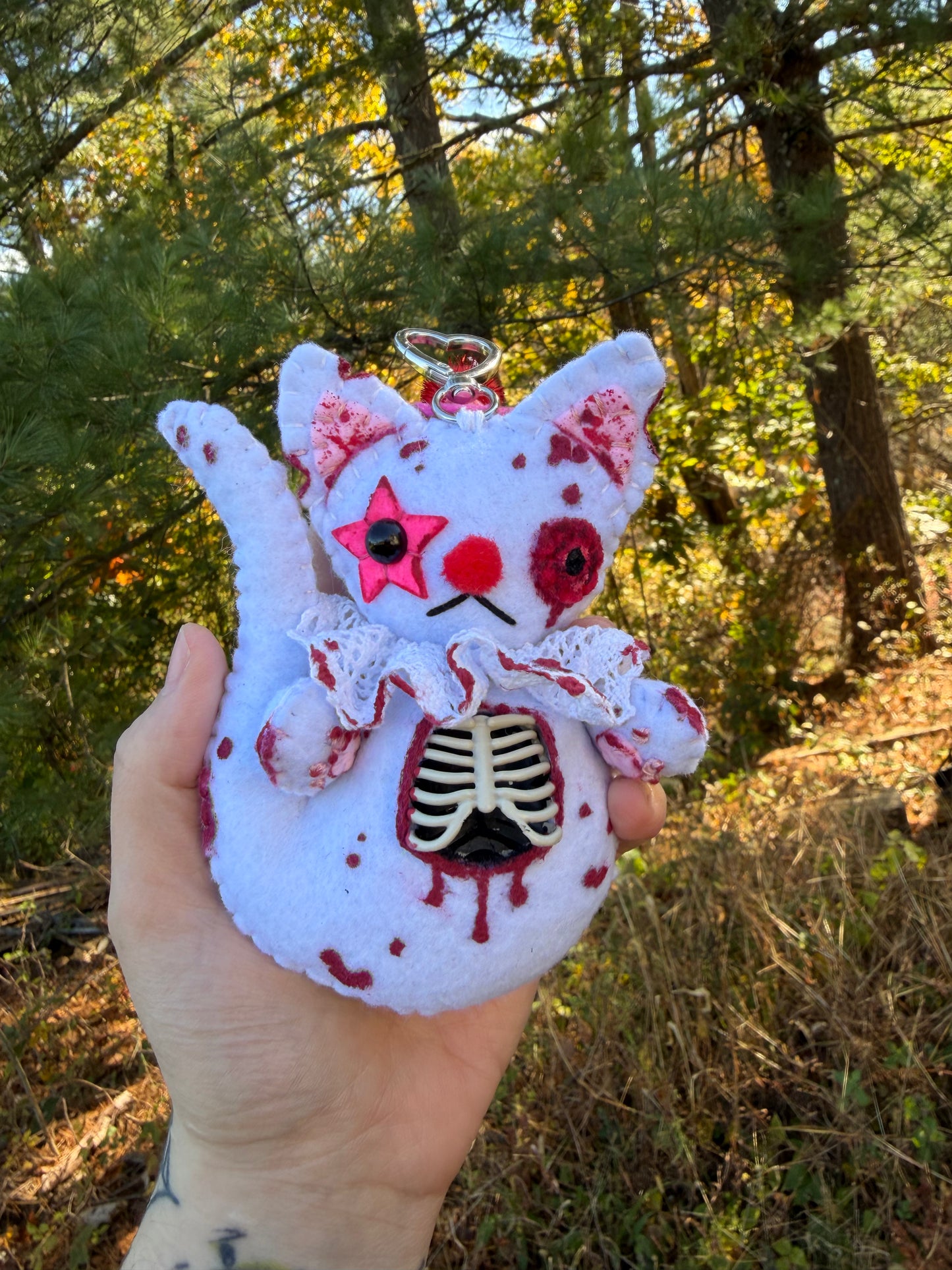ZOMBIE GHOST KITTY BAG CLIP