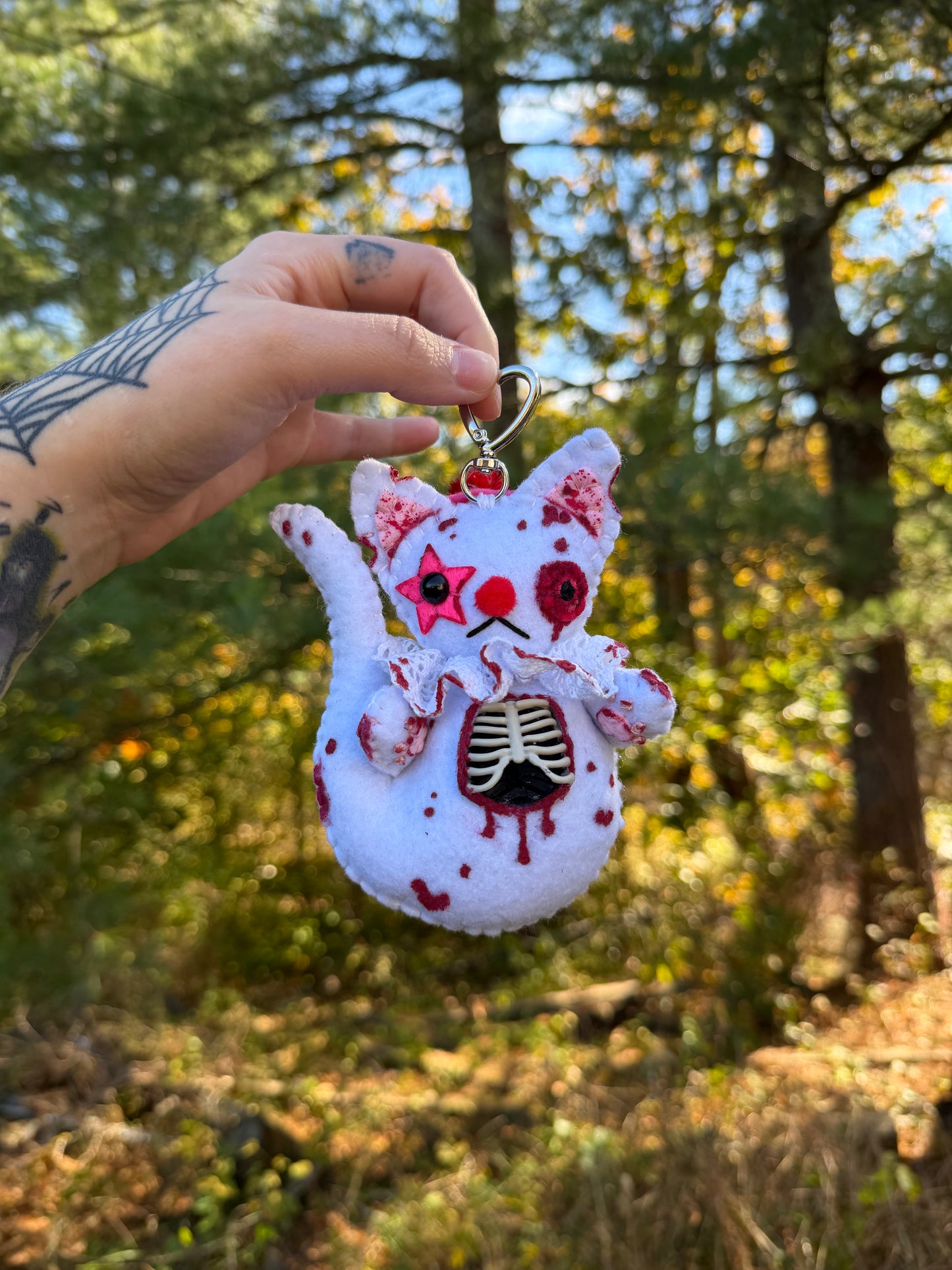 ZOMBIE GHOST KITTY BAG CLIP