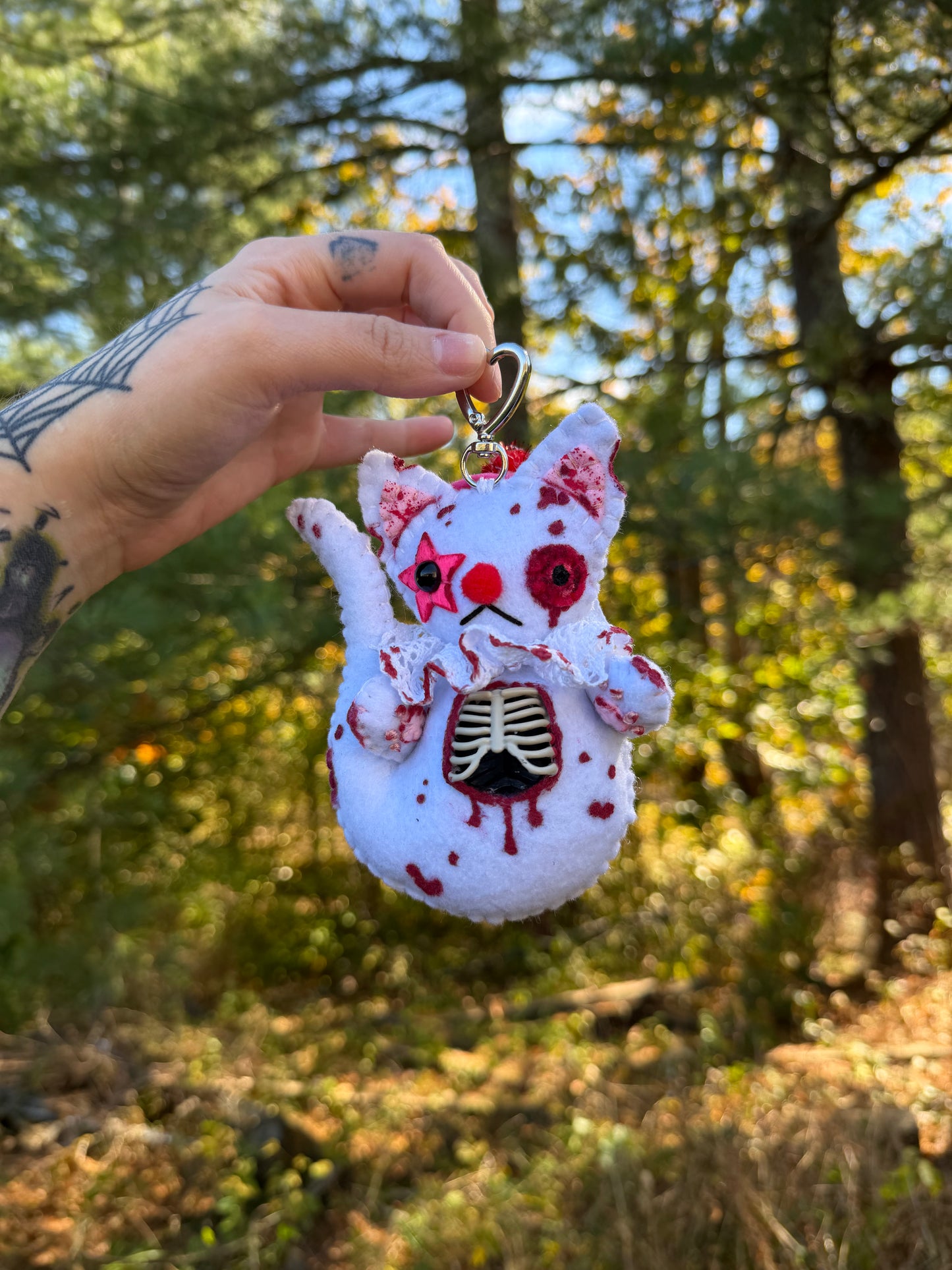 ZOMBIE GHOST KITTY BAG CLIP