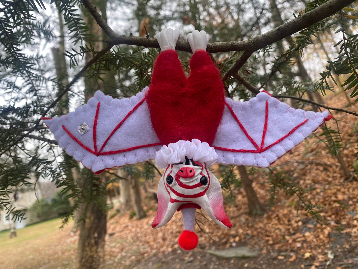 LARGE HANGING BAT-PEPPERMINT SWIRL