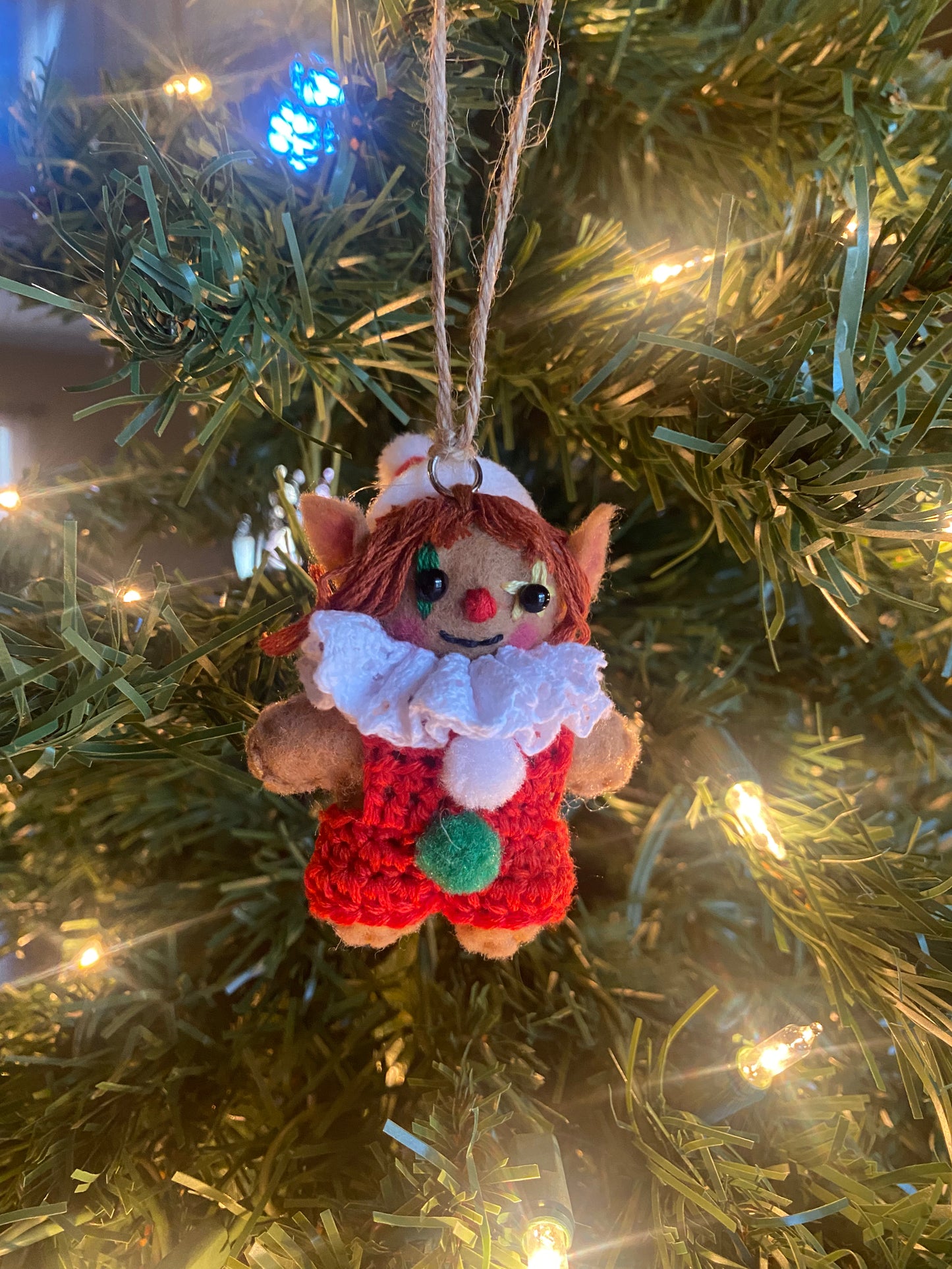 Elf clown ornament