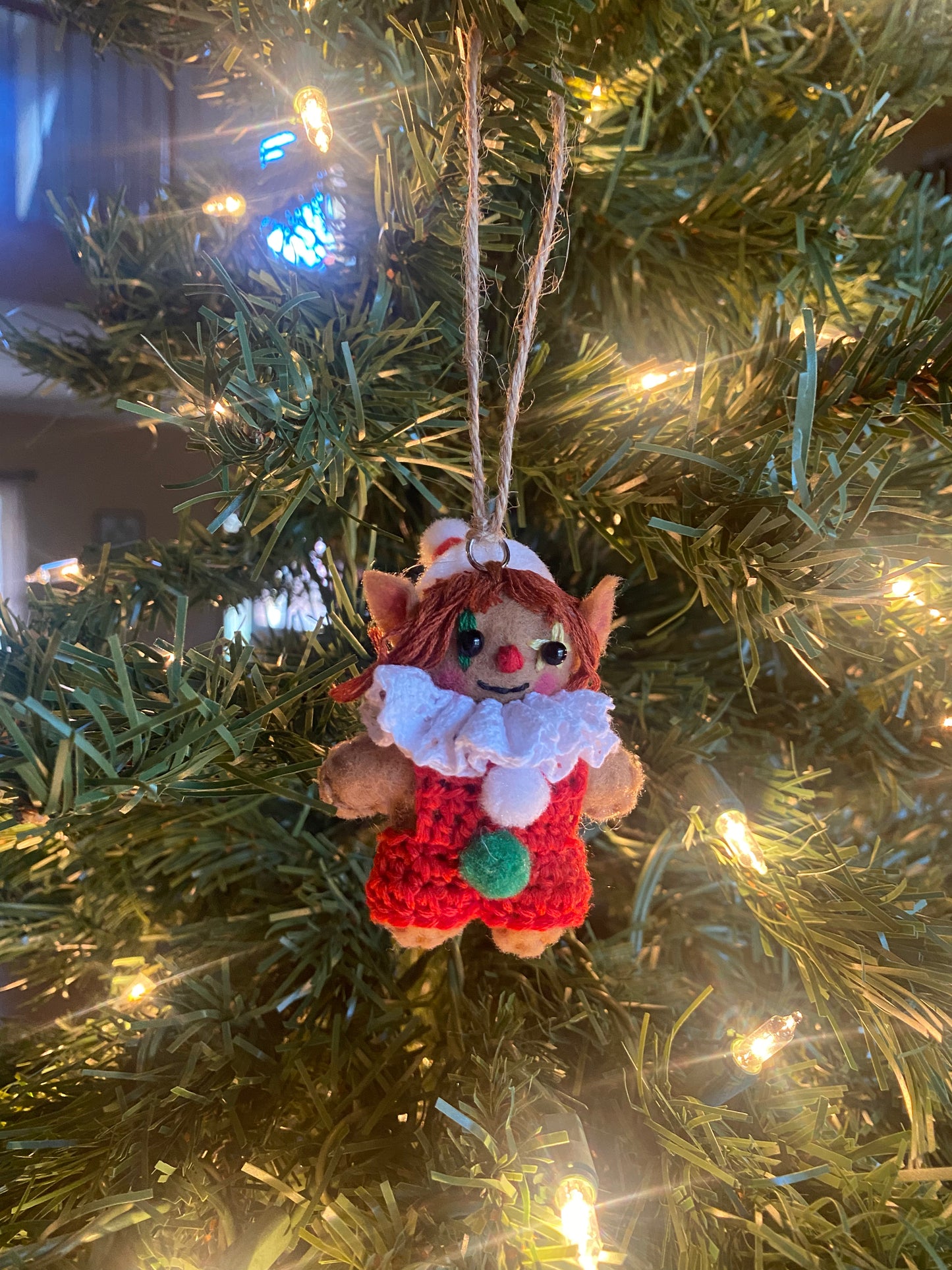 Elf clown ornament