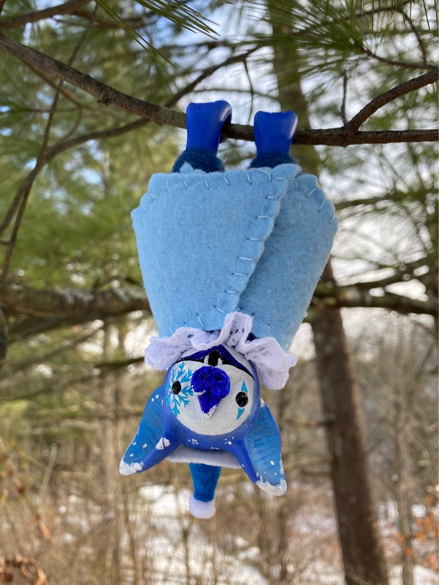 LARGE HANGING BAT (winter wonderland)